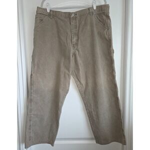 Wrangler Authentic Issue Carpenter Wide Leg Tan Jeans Mens Sz 40x30 Work Pants